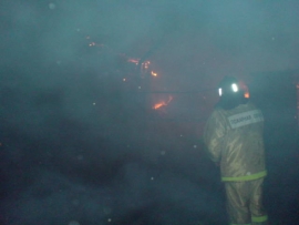 В Касимовском районе огонь уничтожил баню