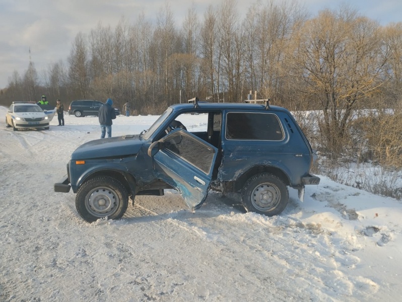 В Клепиковском районе жёстко столкнулись ВАЗ-2112 и «Нива»