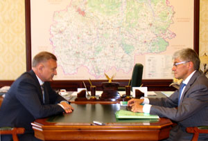 Рязанский губернатор говорил о сотрудничестве с председателем правления Среднерусского банка Сбербанка РФ
