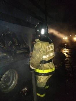 На дороге близ Сапожка сгорел полуприцеп
