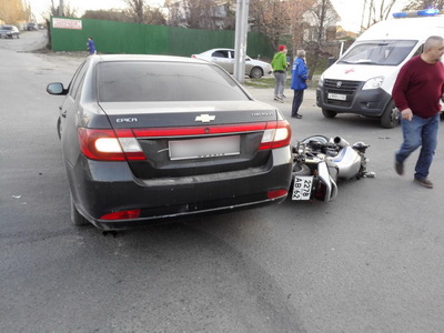 В аварии на Касимовском шоссе в Рязани мотоциклист получил травмы