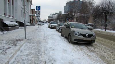 Платные парковочные места Рязани заметает снегом