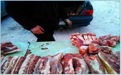 В Мурмино торговали мясом из багажника автомобиля