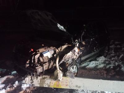 В Клепиковском районе автомобиль врезался в опору ЛЭП