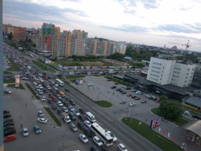 На выезде из Рязани в сторону Солотчи из-за ДТП образовалась огромная пробка
