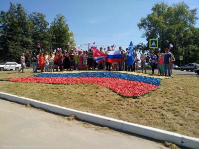 Рязань украсила новая клумба в цветах Российского флага