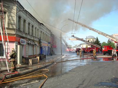 На пожаре в центре Рязани сгорело восемь квартир