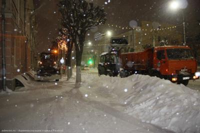 За ночь с рязанских улиц вывезли свыше 2000 кубометров снега