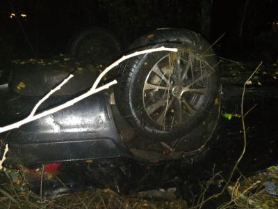 Близ Скопина Audi опрокинулась в кювет, водитель погиб