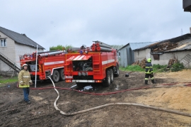 В Рыбновском районе сгорела пилорама
