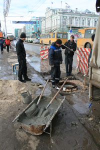 Провал на путепроводе на улице Ленина ликвидируют на этой неделе