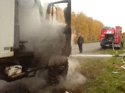 В Шацком районе сгорел грузовик