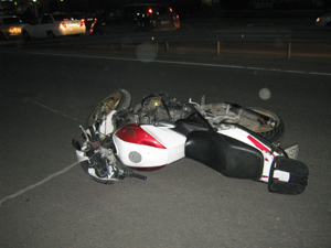 На Московском шоссе Рязани иномарка протаранила мотоцикл
