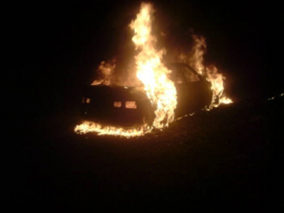 Под Михайловом сгорел автомобиль