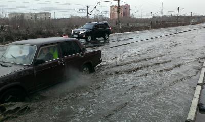 В Рязани талые воды затопили ещё одну дорогу