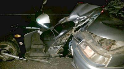 В Александро-Невском районе легковушка сбила скутер, пострадали два человека