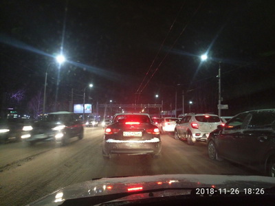 На Московском шоссе в Рязани собралась пробка из-за неработающего светофора