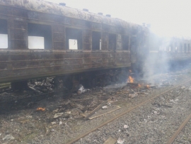 На улице Прижелезнодорожной в Рязани сгорели три вагона