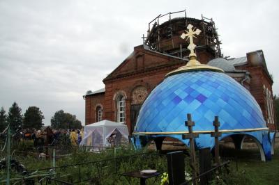 В Абрютино Рязанского района освящён купол и крест для храма