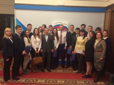 Николай Булаев встретился с рязанскими старшеклассниками в Госдуме РФ