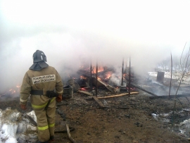 В Спасском районе сгорел двухэтажный дом