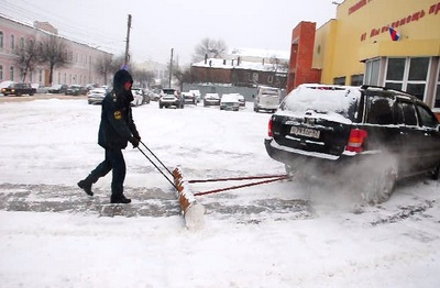 Рязанцы придумали новый способ уборки снега 