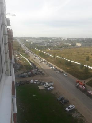 Из-за ремонта Куйбышевского шоссе пробка образовалась перед платным переездом в Рязани