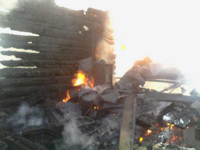 Появились фото с места крупного пожара в Клепиковском районе