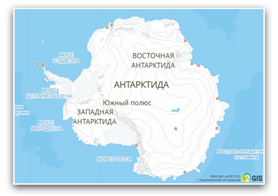 2GIS: Разработана подробная карта Антарктиды со справочником организаций