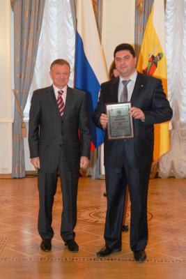 Сергей Кузьмин с губернатор Рязанской области Олегом Ковалёвым