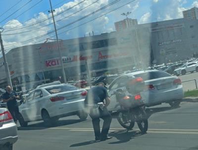 ДТП с мотоциклом на Московском шоссе в Рязани спровоцировало пробку