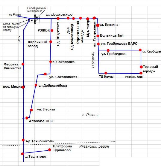 Карта автобусов рязань