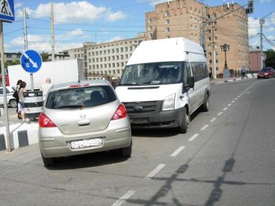 В ДТП с участием маршрутки в центре Рязани получили травмы три человека