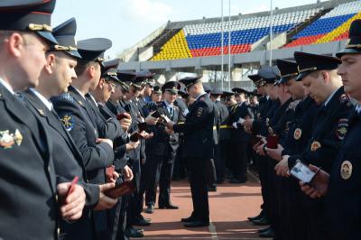 Рязанский гарнизон полиции осмотрели в строю