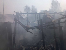 В Кораблинском районе сгорело здание сельхозназначения