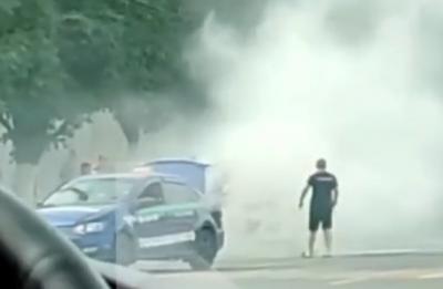 В центре Рязани погорел автомобиль