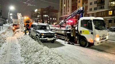 В Рязани эвакуируют автомобили, мешающие уборке снега