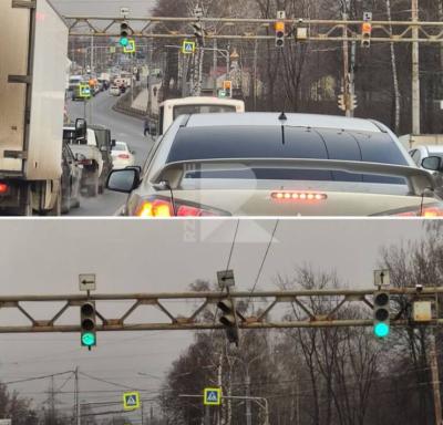 На путепроводе в Приокский может рухнуть светофор