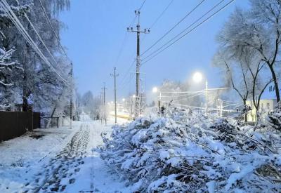 В Сасово Рязанской области выпал снег