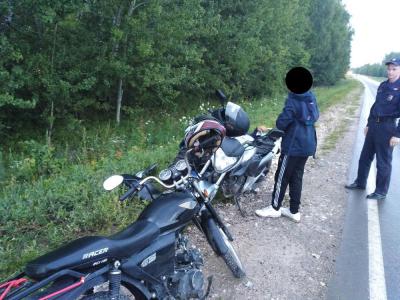 В Рыбновском районе полицейские поймали несовершеннолетних мотоциклистов