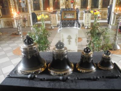 В храме села Городище первого Рыбновского благочиния зазвучали новые колокола