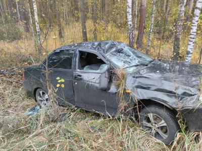 В Клепиковском районе Lada Priora улетела в кювет и врезалась в дерево