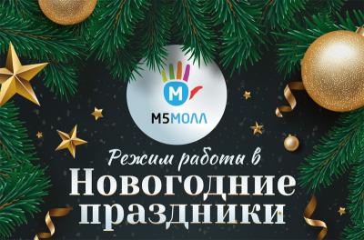 ТРЦ «М5 Молл» обнародовал режим работы в новогодние праздники