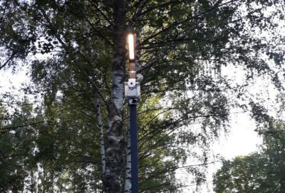 В парке Советско-Польского братства по оружию установили прожекторы освещения
