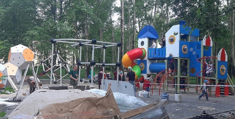 В парке Гагарина в Рязани установили новое игровое оборудование
