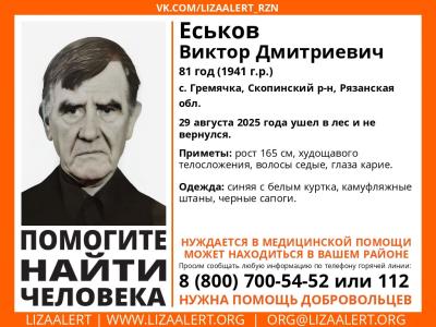 В Скопинском районе пропал 81-летний грибник