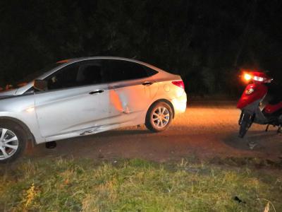 В Милославском районе пьяный скутерист протаранил иномарку