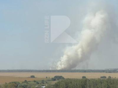 В районе Дягилево в Рязани замечен огромный столб дыма