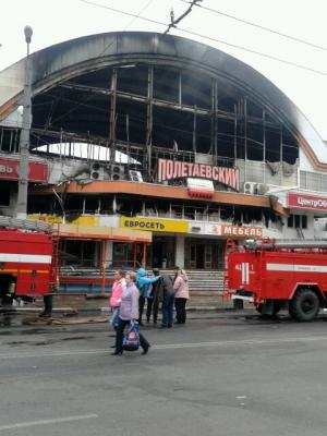 В Рязани сгорел Полетаевский рынок