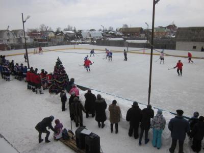 Хоккейную площадку в селе Заокское строили всем миром